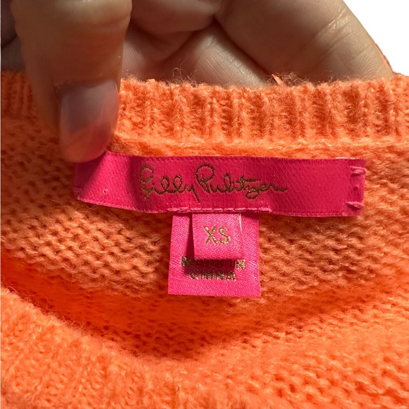 Lilly Pulitzer light orange sweater in XS. Ruffled collar and shoulders. - Picture 8 of 14